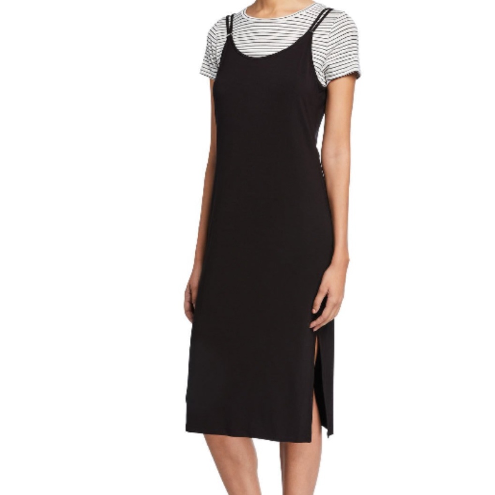 NWT Calvin Klein Verna Slip Tee Detail Midi Dress